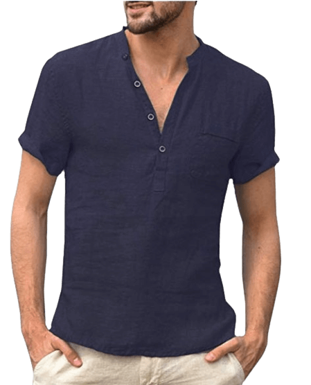 CAMISA MEN CASUAL COTTON LINEN