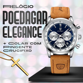 Relógio Poedagar Elegance® + Colar com Pingente Crucifixo