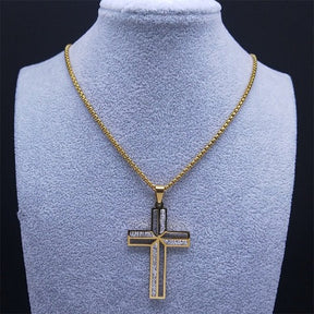 CORDÃO COM CRUCIFIXO ZIRCÔNIA OURO